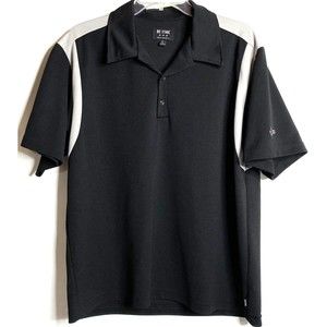 BC Ethic Smooth Custom Fit Lounge Rockabilly Black Gray Polo Shirt Large USA